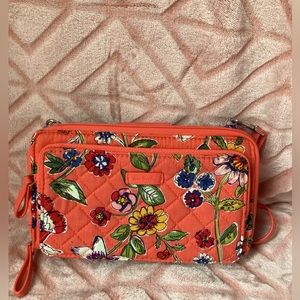 Vera Bradley Crossbody Wallet Coral Floral
